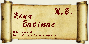 Mina Batinac vizit kartica